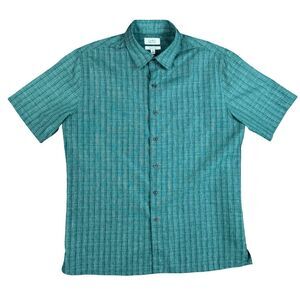 Croft & Barrow Men's Green Button Down Short Sleeve Top